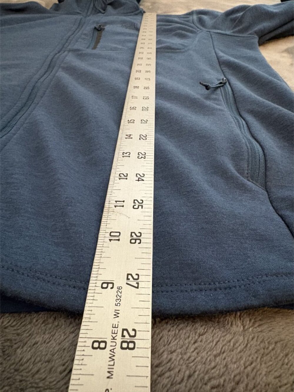 The North Face Men's Full-Zip Hooded Fleece Lined Jacket Large Blue/Teal Outdoor - Picture 8 of 8